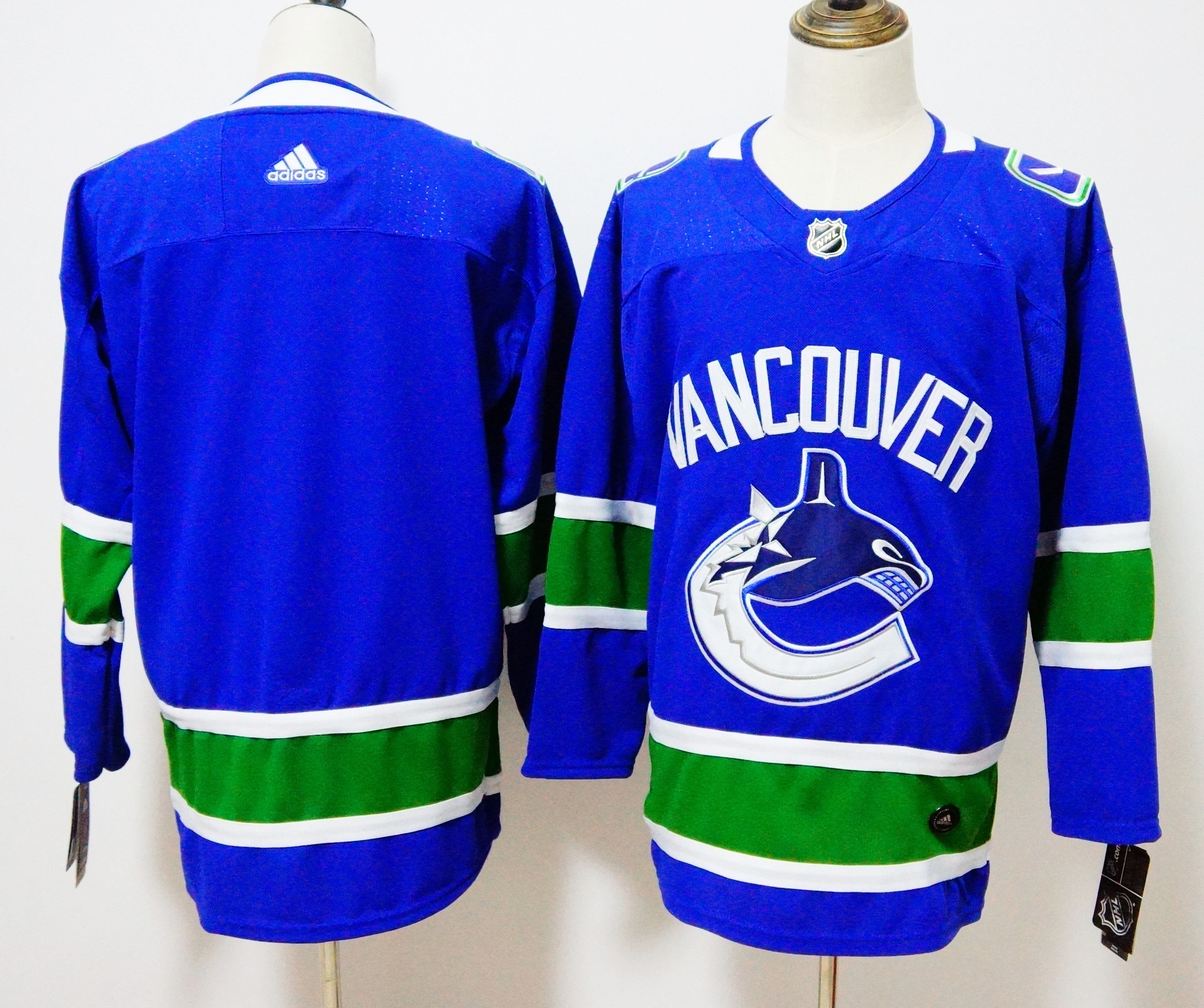 Men Vancouver Canucks Blank Blue Hockey Stitched Adidas NHL Jerseys